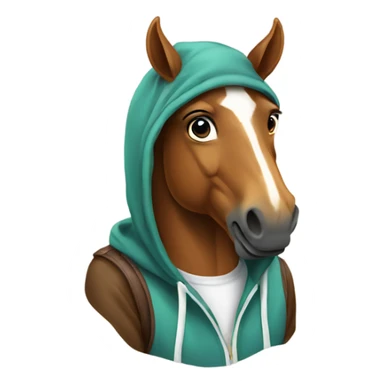 Horse wearing to hoodie sticker