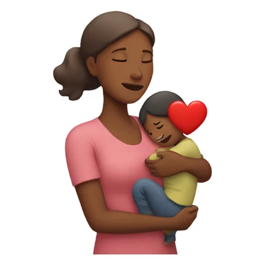 Mother holds her heart in her arm sticker