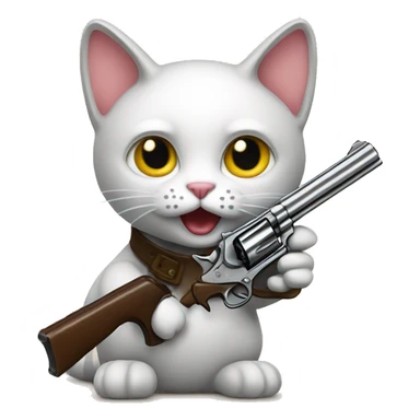 Cat with 2 revolvers sticker