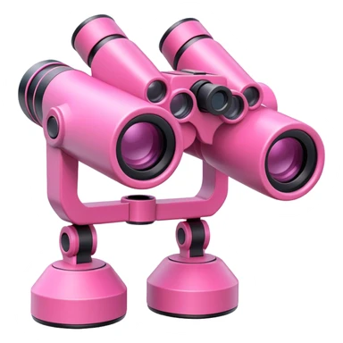 robotic 3d pink binoculars from an angle sticker