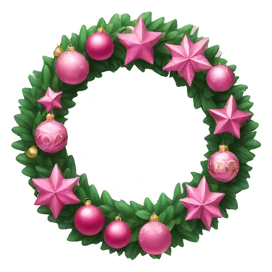 Pink wreath with ornaments  sticker