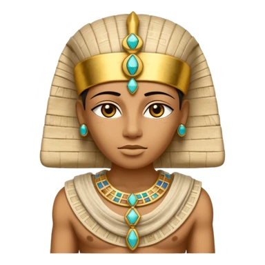 Mummy Pharaoh: Bandaged body with golden headdress and jeweled amulet.
 sticker
