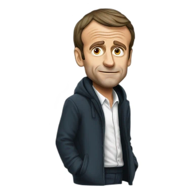 Emmanuel Macron homeless sticker