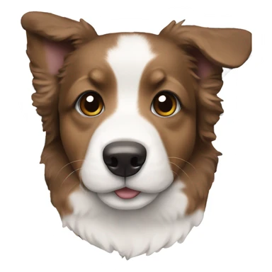 dark brown corgidoodle puppy with white stripe down middle of face sticker