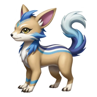 Colorful Skilled Adept Graceful Asian Painted WereGarurumon-Meloetta-Ursaring-Furret-fusion-hybrid-creature (full body) sticker