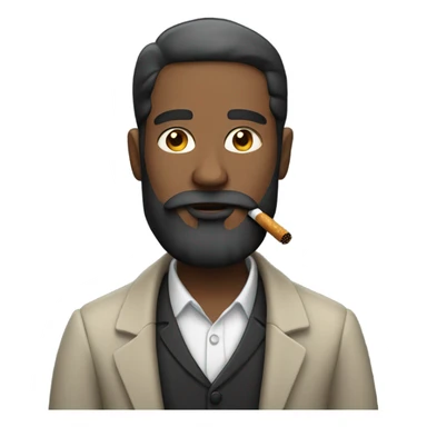 Man beard cigarette sticker