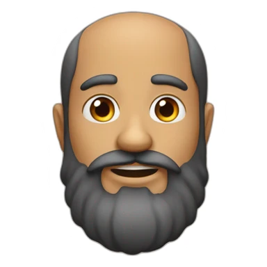 calvo con barba sonrie sticker