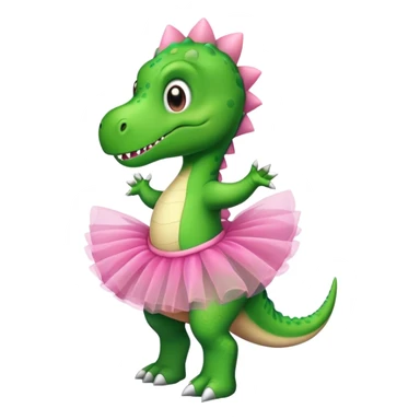 Grüner dino mit pinkem tutu  sticker