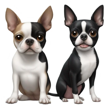Boston terrier and chihuahua sticker