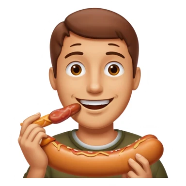 Face eating a sausage sticker