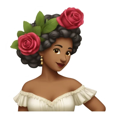 a spanish dancer with rosemery on her head sticker