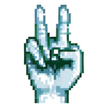 two hands showing double middle fingers, thumbs extended sticker