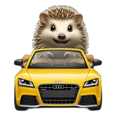 Hedgehog driving a audi TT car sticker
