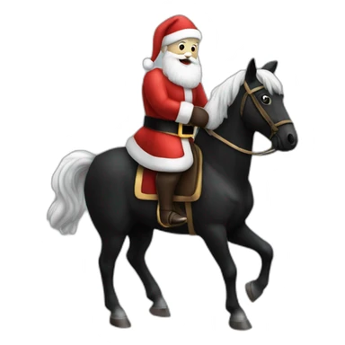 Santa Claus on a black horse sticker