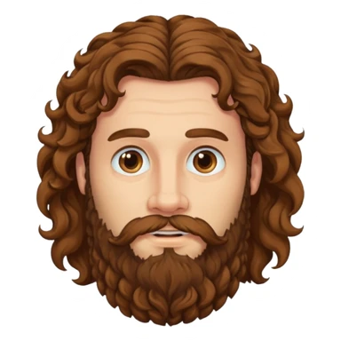 long curly hair bearded man sticker