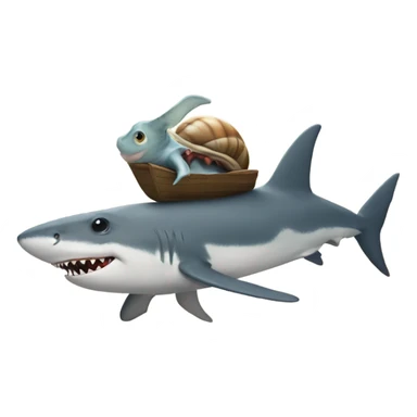 snail riding a shark sticker