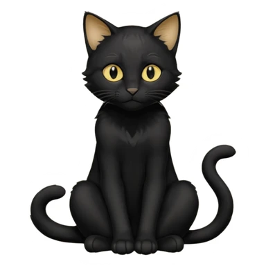 Chat noir peinture mignon assise peinture sticker