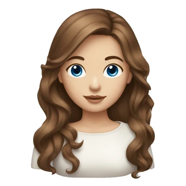 beautiful girl with brown hair blue eyes sticker