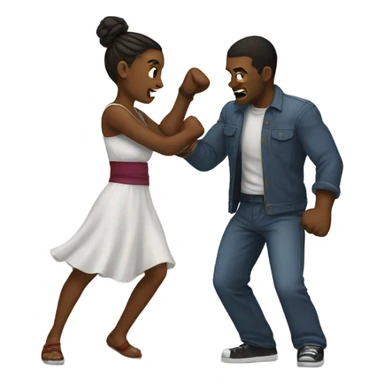 Fighting couple sticker