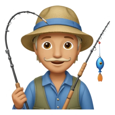 happy fisherman sticker