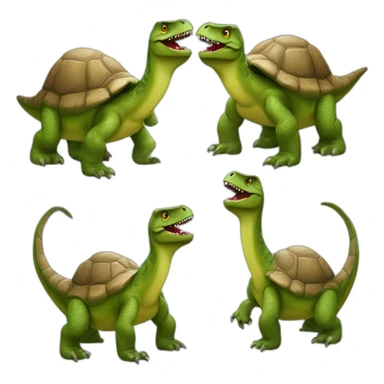 Dinosaures sur une tortue sticker