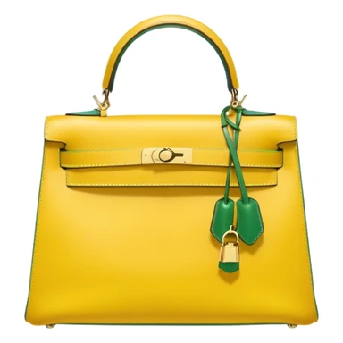 hermes kelly yellow green bag sticker