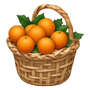 Christmas basket with tangerines sticker