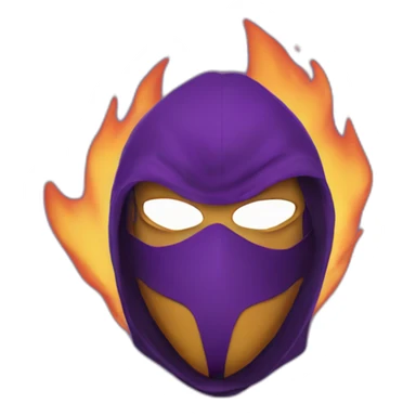 masked guy in purple and fire sticker
