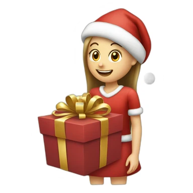 Santa giving gift to a girl sticker