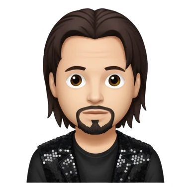 David Silveria from Korn with dark brown hair, light skin, black sequin outfit sticker