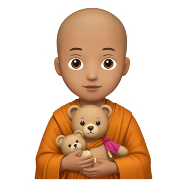 Monk with teddy bear toy  sticker