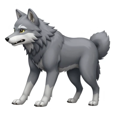 Toony Ginga Nagareboshi Gin/Silver Fang the wolf (full body) (feral) (4 legs) (canine) sticker