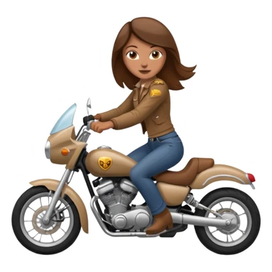 Brown haired woman doing a wheelie on a motorcycle sticker