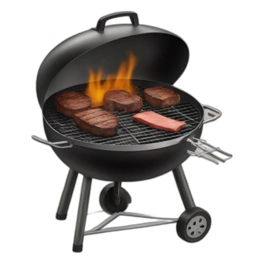 a black meat smoker grill in the backyard sticker