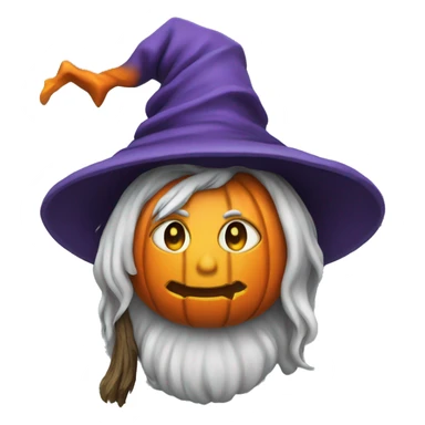 wizard with a pumpkin on his head sticker