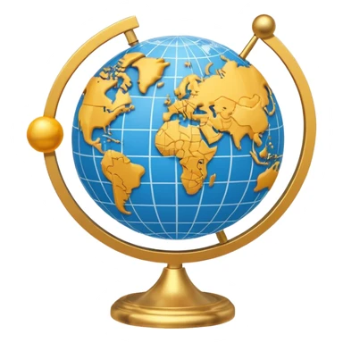 Minimal 3D emoji style stock chart combined with globe, international stocks icon, financial market symbol, neutral colors, clean shading, professional look, transparent background, no flags, no brand logos sticker