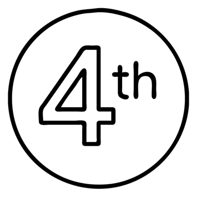 first ,a 4 in a circle with 'th' in the circle sticker