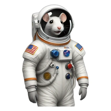 astronaut old rat realistic sticker