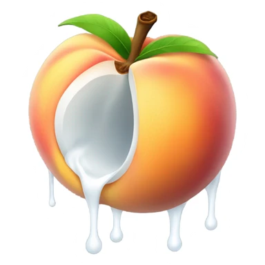 Peach with opening dripping white inside the middle to the end sticker