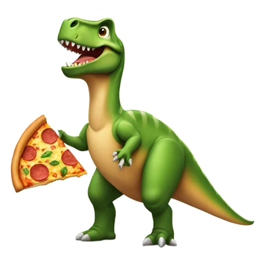 Dinosaur with pizza sticker