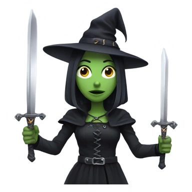 Goth witch holding a sword sticker