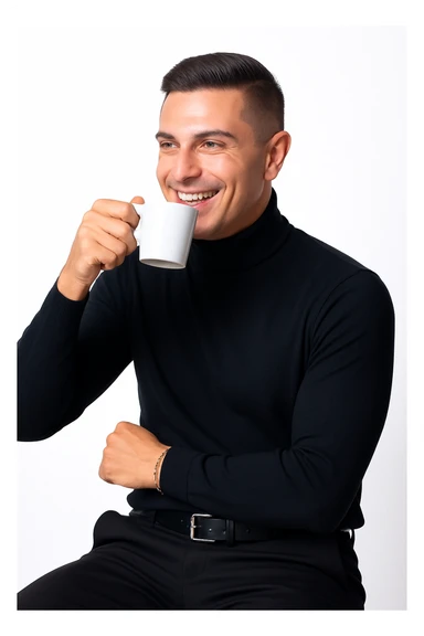 uomo beve il caffè sticker