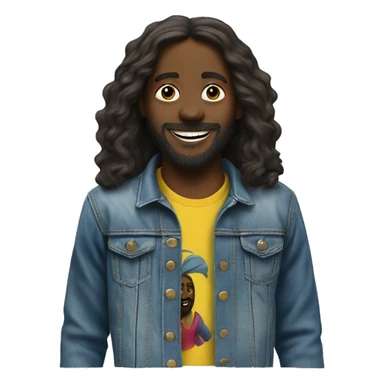 Black Jesus skateboarding with happy face T-shirt and a denim jacket  sticker