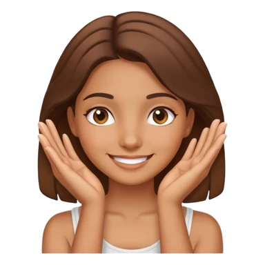 Brown girl smiling hands under face pose  sticker