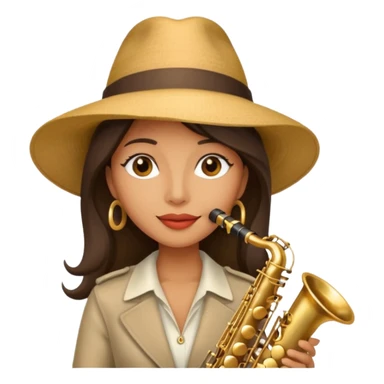 The woman in the hat playing the saxophone sticker