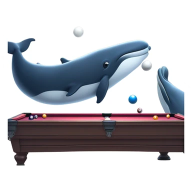 Two whales playing pool sticker