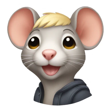 rat with short blonde hair sticker