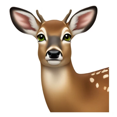 doe green eyes whitetail deer sticker