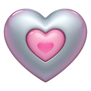 platinum heart with one mini pink heart inside of it  sticker