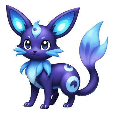 Nebulae Noibat-Meowstic-Umbreon-Fakémon-hybrid-creature (full body)  sticker